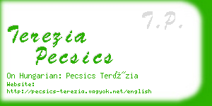 terezia pecsics business card